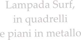 Lampada Surf,  in quadrelli  e piani in metallo