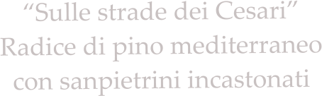 Sulle strade dei Cesari  Radice di pino mediterraneo con sanpietrini incastonati
